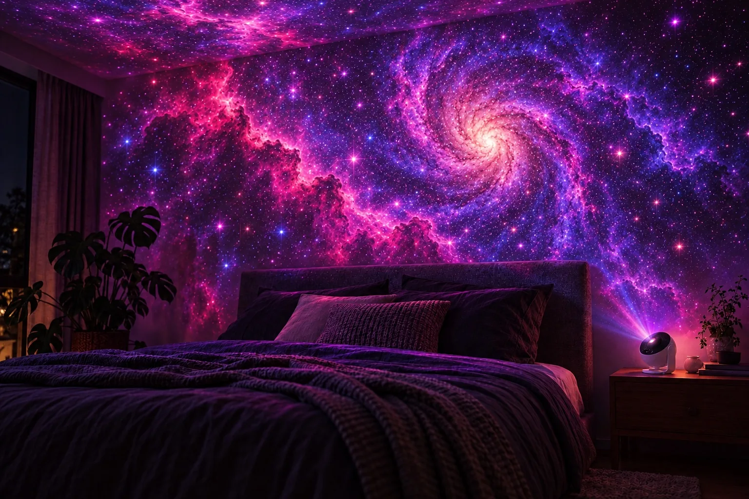 The Nebula world projected in a bedroom