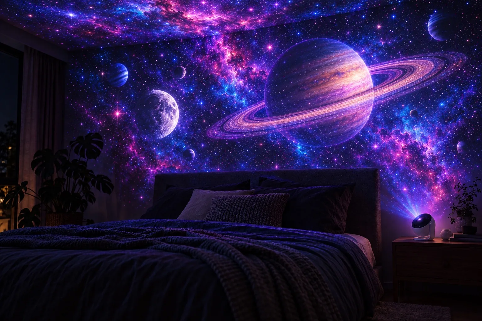 The Space world projected in a bedroom